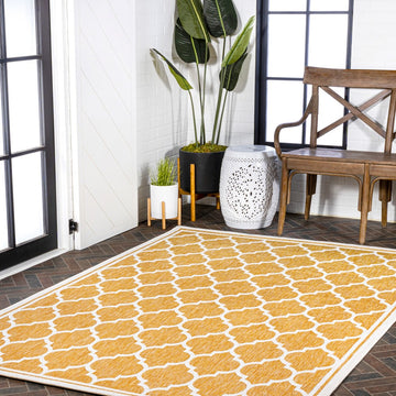 Trebol Moroccan Trellis Textured Weave Indoor/outdoor Area Rug